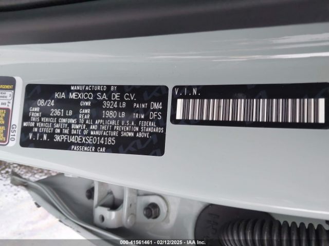 3KPFU4DEXSE014185 KIA K4 Ex