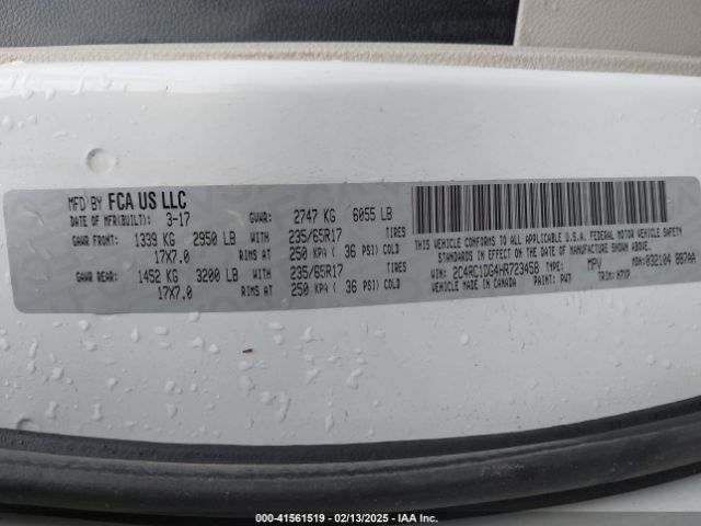 2C4RC1DG4HR723458 Chrysler Pacifica Touring