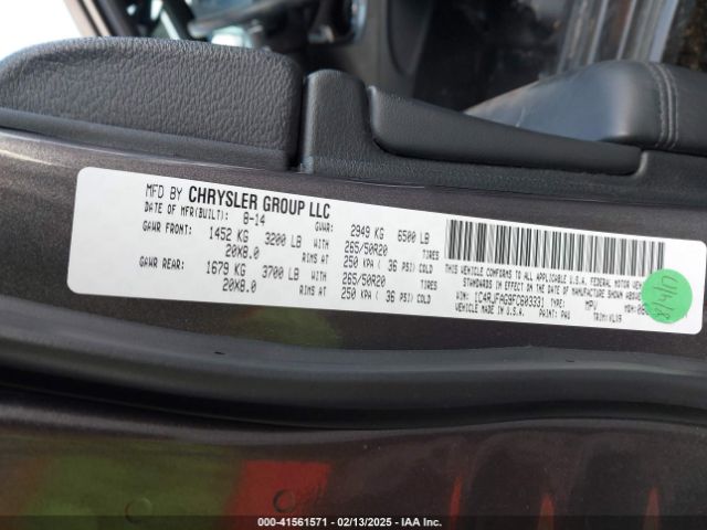 1C4RJFAG9FC603331 Jeep Grand Cherokee Altitude