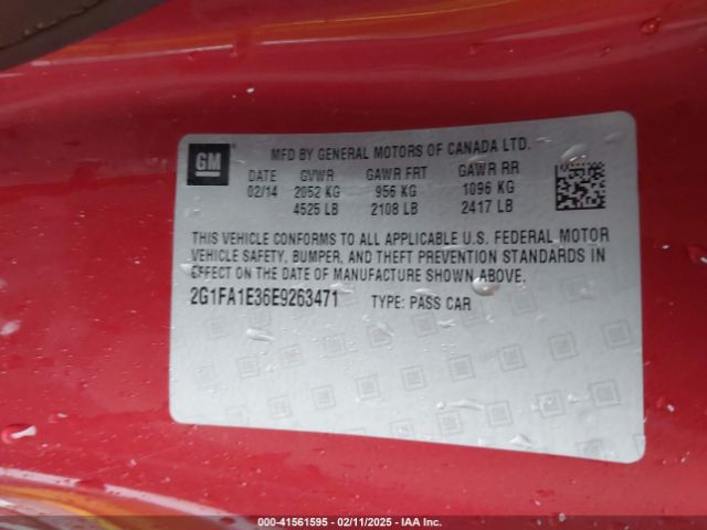 2G1FA1E36E9263471 Chevrolet Camaro 2ls