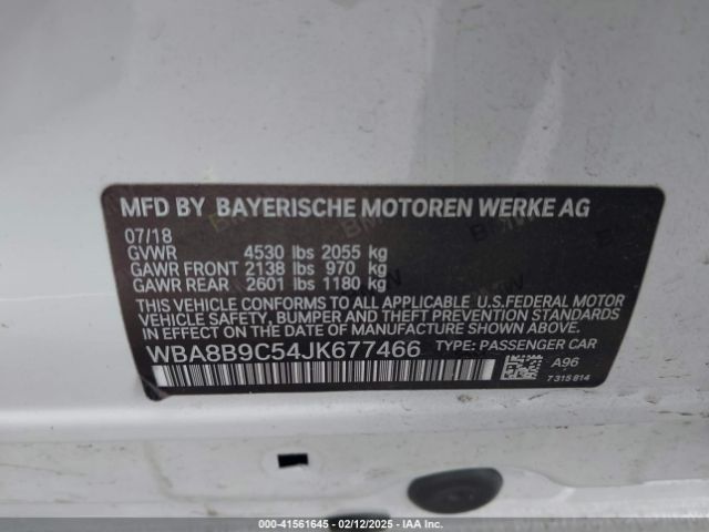WBA8B9C54JK677466 BMW 330I