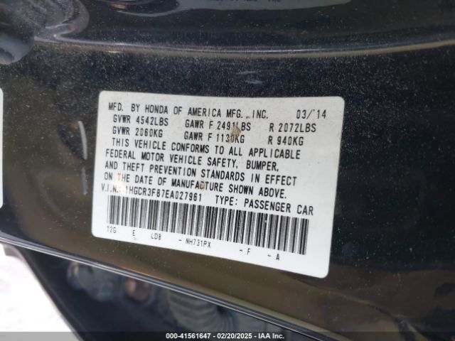 1HGCR3F87EA027961 Honda Accord Ex-l V-6
