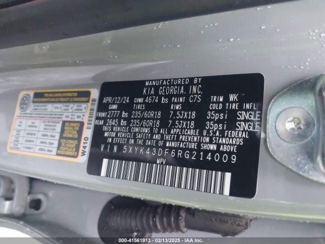 5XYK43DF6RG214009 KIA Sportage Sx