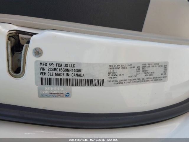 2022 CHRYSLER PACIFICA 2C4RC1BG9NR140561 Photo 8