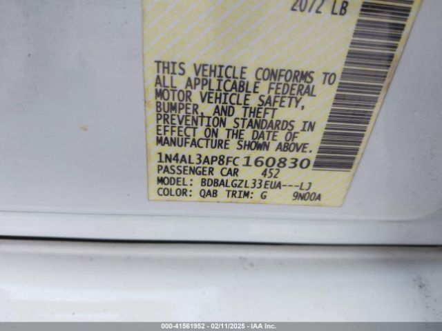 1N4AL3AP8FC160830 Nissan Altima 2.5 S