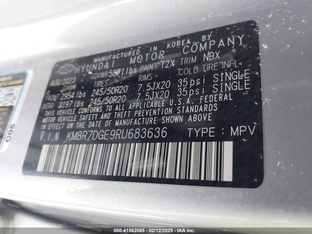 KM8R7DGE9RU683636 Hyundai Palisade Calligraphy