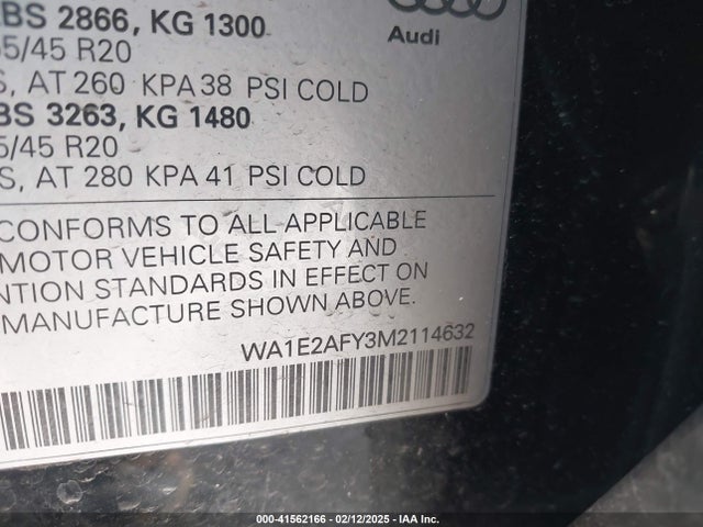 WA1E2AFY3M2114632 Audi Q5 Premium Plus 55 Tfsi E Quattro S Tronic