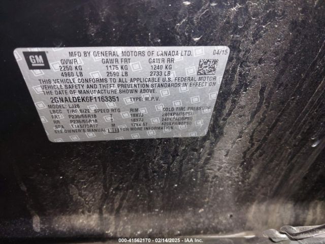 2GNALDEK6F1163351 Chevrolet Equinox Ltz