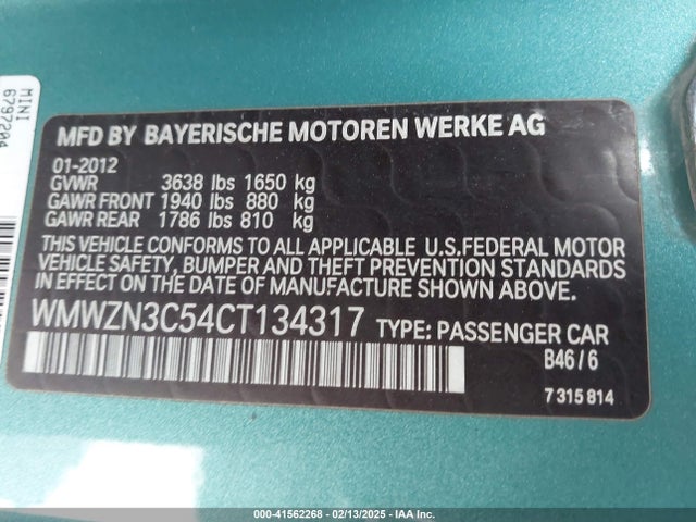 2012 MINI COOPER WMWZN3C54CT134317 Photo 8