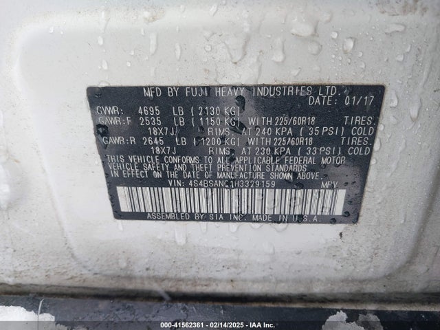4S4BSANC1H3329159 Subaru u5