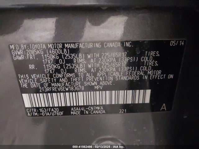 Toyota Rav4 Xle 2014 2T3RFREV6EW183678 Image 9