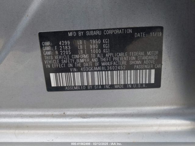 4S3GKAM68L3602452 Subaru Impreza Sport