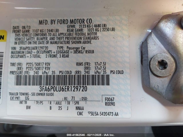 Ford Fusion Hybrid Se 2014 3FA6P0LU6ER129720 Image 9