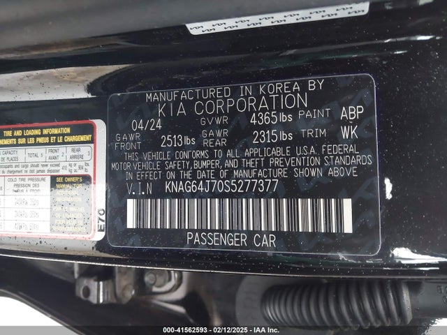 KNAG64J70S5277377 KIA K5 Gt-line