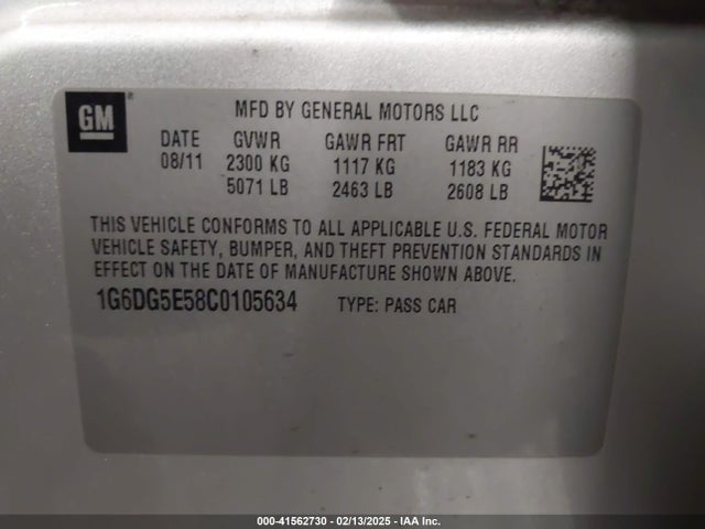 2012 CADILLAC CTS 1G6DG5E58C0105634 Photo 8