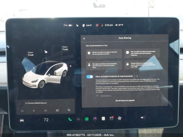 5YJ3E1EB7NF120661 Tesla Model 3 Long Range Dual Motor All-wheel Drive