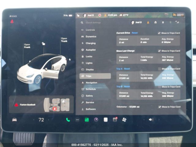 5YJ3E1EB7NF120661 Tesla Model 3 Long Range Dual Motor All-wheel Drive