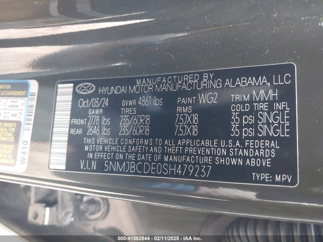 Hyundai TUCSON SEL 2025 5NMJBCDE0SH479237 Image 9
