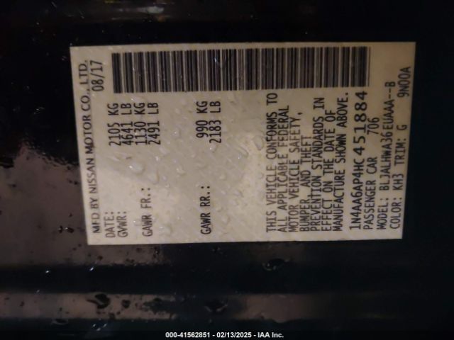 1N4AA6AP4HC451884 Nissan Maxima 3.5 Platinum