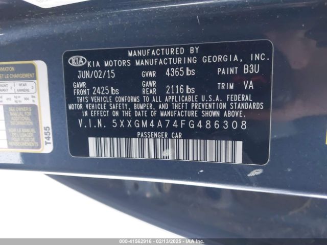5XXGM4A74FG486308 KIA Optima Lx