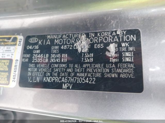 KNDPRCA67H7105422 KIA Sportage Sx Turbo