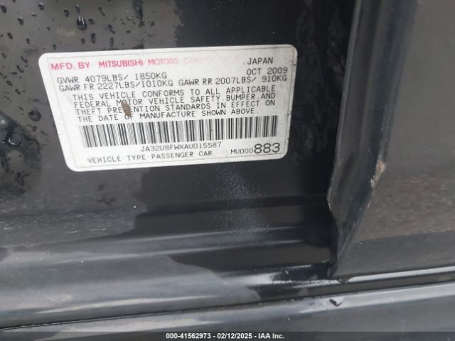 2010 MITSUBISHI LANCER JA32U8FWXAU015587 Photo 8