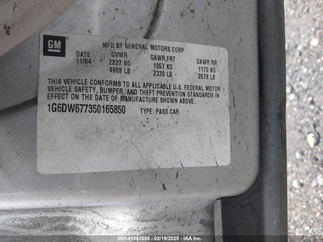 2005 CADILLAC STS 1G6DW677350165850 Photo 8