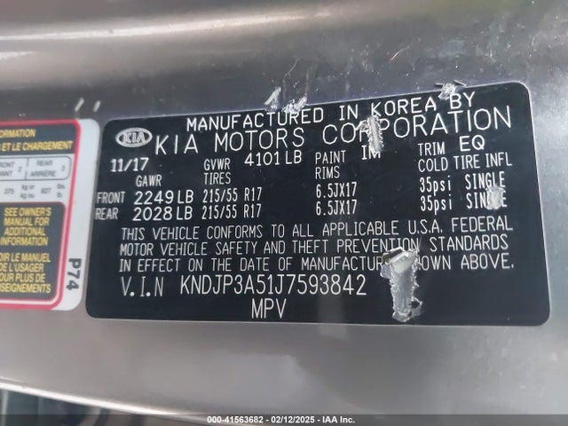 KNDJP3A51J7593842 KIA SOUL +