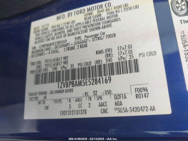 1ZVBP8AM5E5284169 Ford Mustang V6