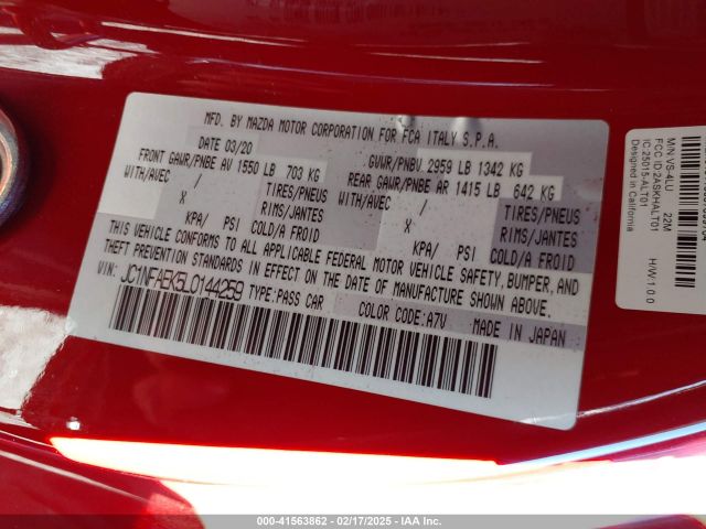JC1NFAEK5L0144259 Fiat 124 Spider Classica