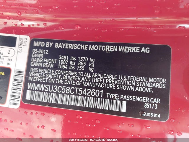 2012 MINI COOPER WMWSU3C58CT542601 Photo 8