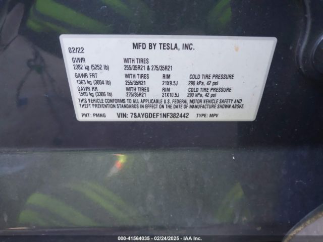 7SAYGDEF1NF382442 Tesla Model Y Performance Dual Motor All-wheel Drive