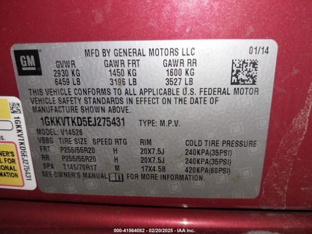 1GKKVTKD5EJ275431 GMC Acadia Denali