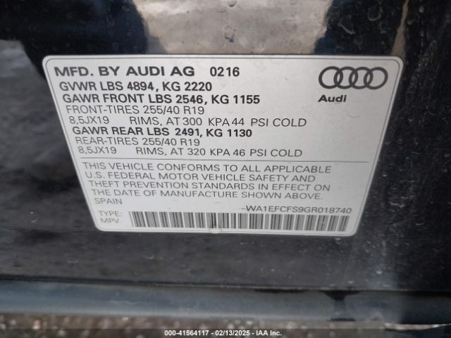 WA1EFCFS9GR018740 Audi Q3 2.0t Premium Plus