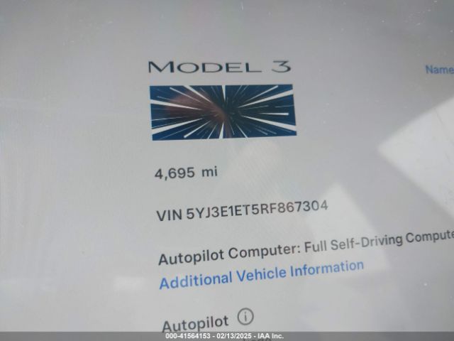 5YJ3E1ET5RF867304 Tesla Model 3 Performance All-wheel Drive