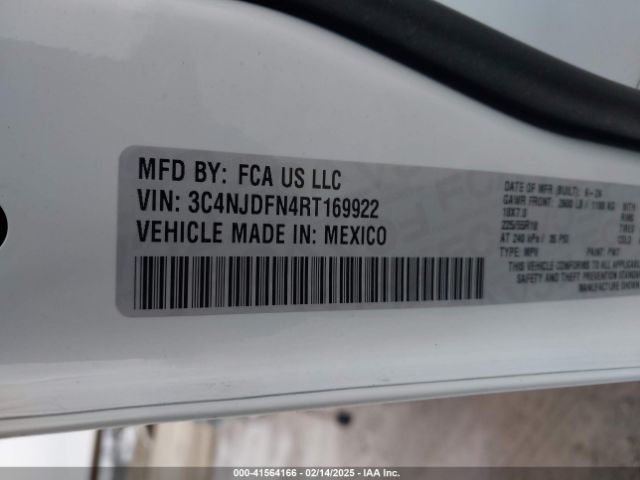 3C4NJDFN4RT169922 Jeep Compass Latitude Lux Fwd