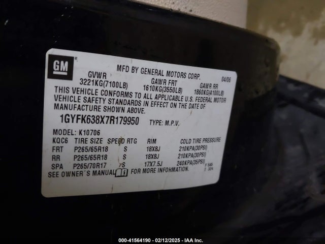 2007 CADILLAC ESCALADE 1GYFK638X7R179950 Photo 8