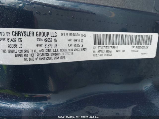 2013 FIAT 500 3C3CFFAR3DT745544 Photo 8