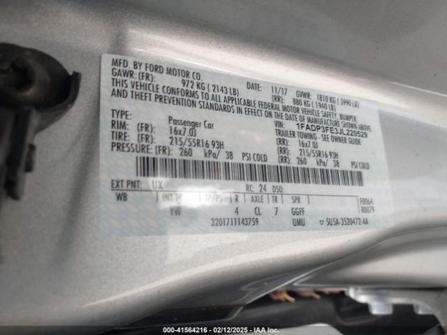 2018 FORD FOCUS 1FADP3FE3JL220529 Photo 8