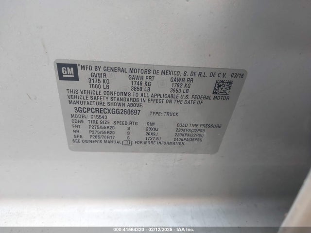 Chevrolet Silverado 1500 1lt 2016 3GCPCRECXGG260697 Image 9