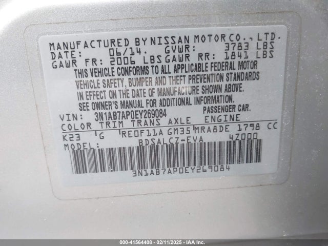 Nissan SENTRA S 2014 3N1AB7AP0EY269084 Image 9