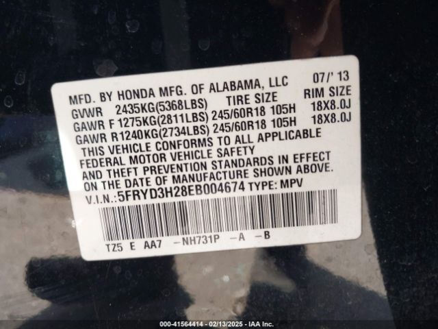 5FRYD3H28EB004674 Acura MDX