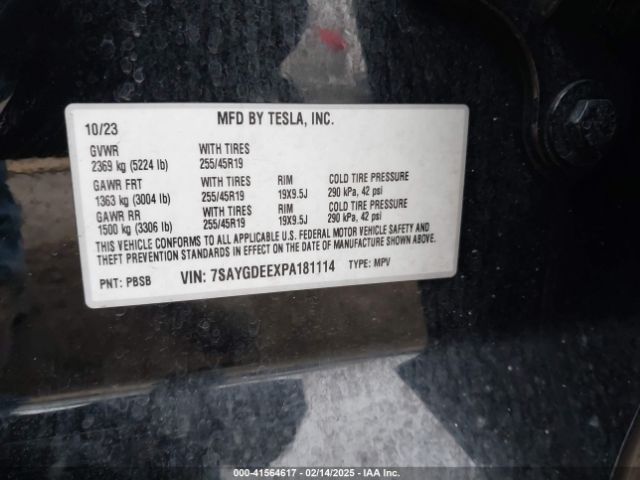 2023 TESLA MODEL Y 7SAYGDEEXPA181114 Photo 8