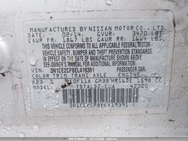Nissan Versa Note Sv 2014 3N1CE2CP8EL419391 Image 9
