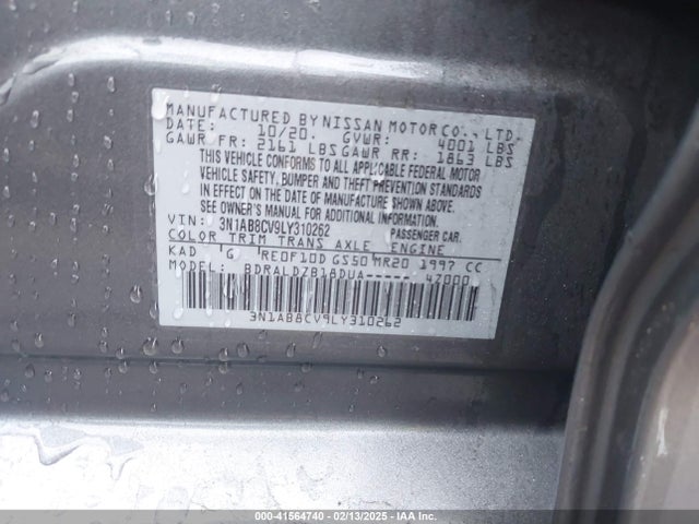 Nissan Sentra Sv Xtronic Cvt 2020 3N1AB8CV9LY310262 Image 9