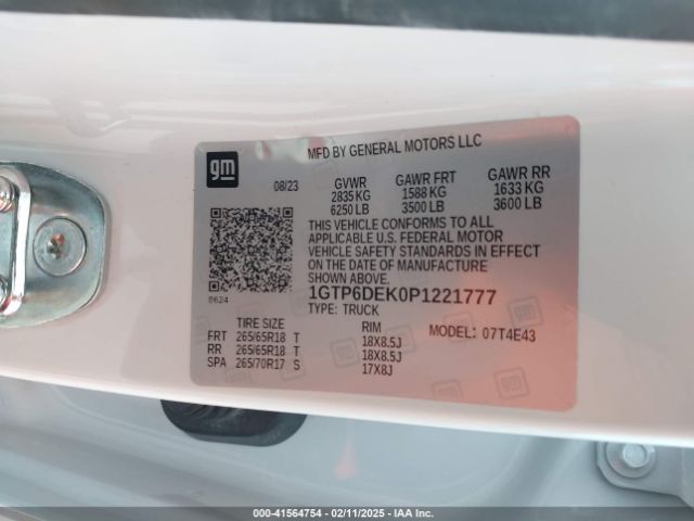 1GTP6DEK0P1221777 GMC Canyon 4wd  Short Box At4