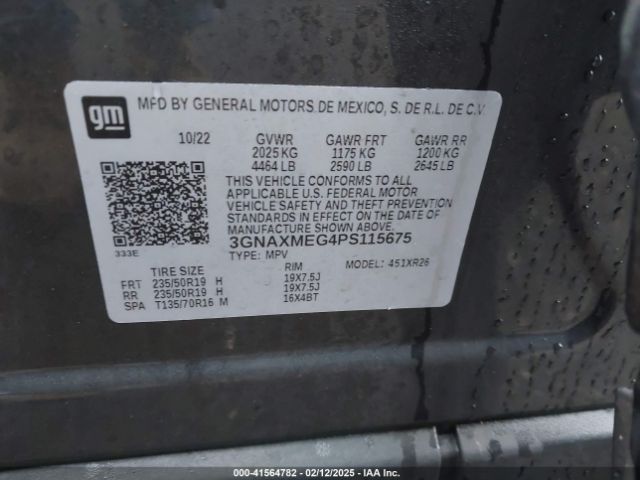 3GNAXMEG4PS115675 Chevrolet Equinox Fwd Rs