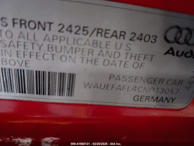 2012 AUDI A4 WAUEFAFL4CN013057 Photo 8