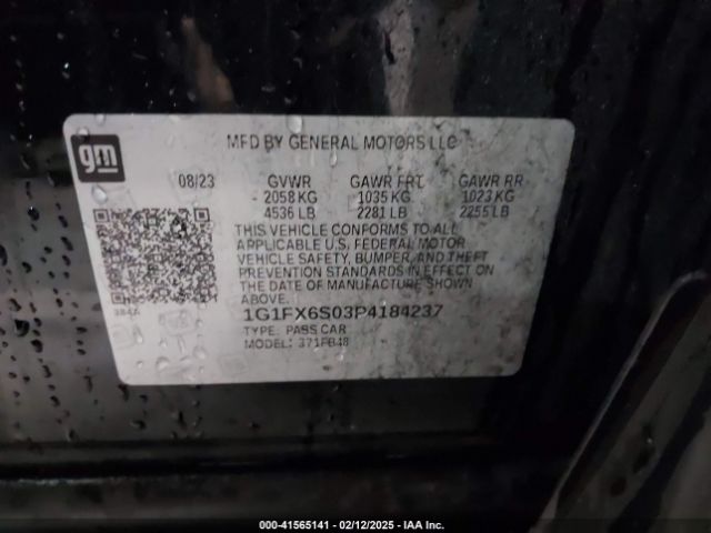 1G1FX6S03P4184237 Chevrolet Bolt Ev Fwd 2lt