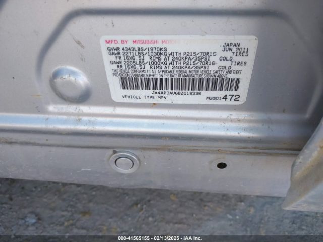 2011 MITSUBISHI OUTLANDER SPORT JA4AP3AU6BZ018336 Photo 8